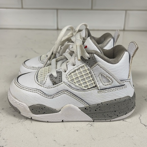 Nike Air Jordan 4 IV Retro White Oreo Toddler Sneakers BQ7670-100 Size 6C - Picture 15 of 16